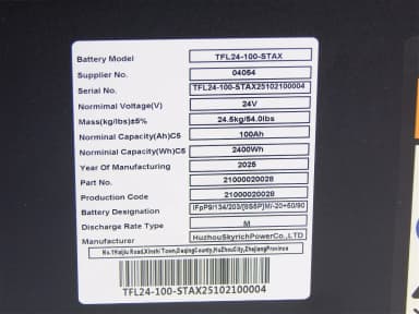 Аккумулятор литий-ионный (Li-ion) 24В/100Ач 350х255х200 для штабелеров WS15H/WS15H SC PRO — фото 3