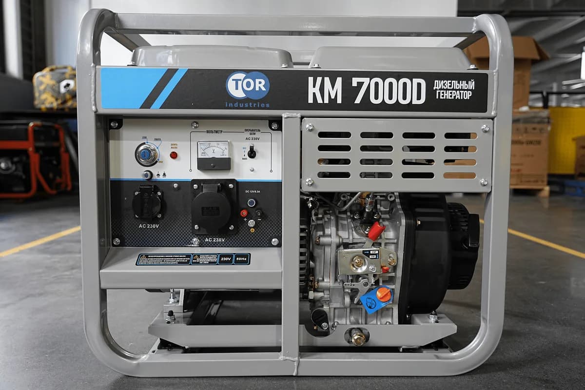 Генератор дизельный 7,0 кВт 220В с электростартером и колесами TOR KM7000D — фото 8